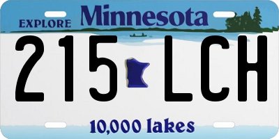MN license plate 215LCH