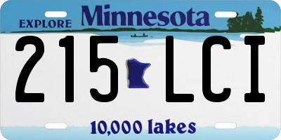 MN license plate 215LCI