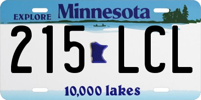 MN license plate 215LCL