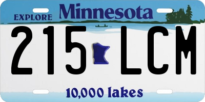 MN license plate 215LCM