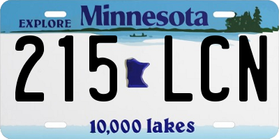 MN license plate 215LCN