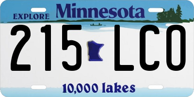 MN license plate 215LCO