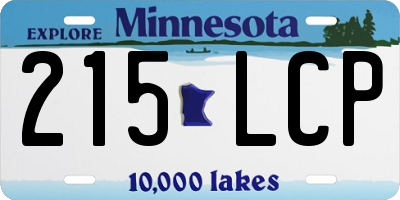 MN license plate 215LCP