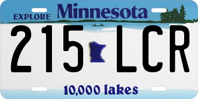 MN license plate 215LCR