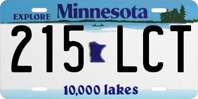 MN license plate 215LCT