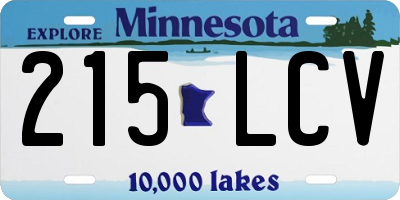 MN license plate 215LCV