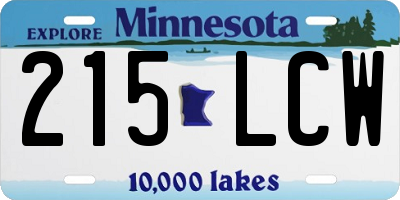 MN license plate 215LCW