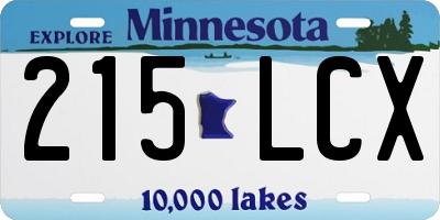 MN license plate 215LCX