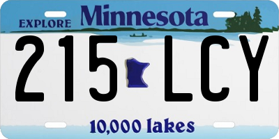 MN license plate 215LCY