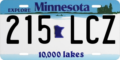 MN license plate 215LCZ