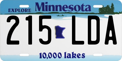 MN license plate 215LDA