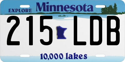 MN license plate 215LDB