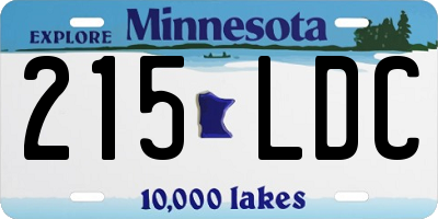 MN license plate 215LDC