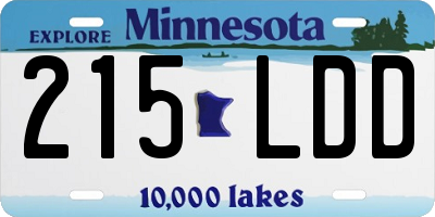 MN license plate 215LDD