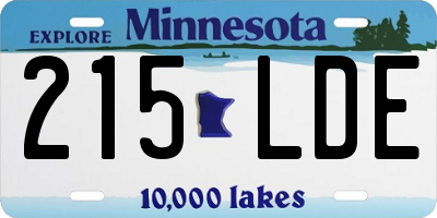 MN license plate 215LDE