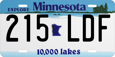 MN license plate 215LDF