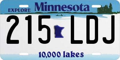 MN license plate 215LDJ