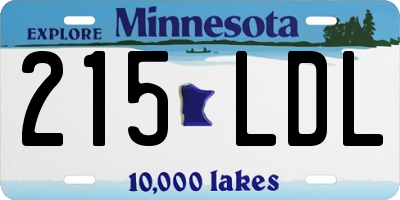 MN license plate 215LDL