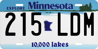 MN license plate 215LDM