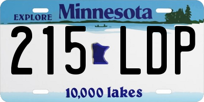 MN license plate 215LDP