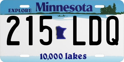 MN license plate 215LDQ