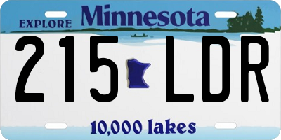 MN license plate 215LDR