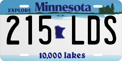 MN license plate 215LDS