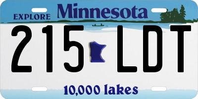 MN license plate 215LDT