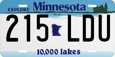 MN license plate 215LDU
