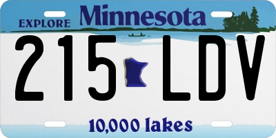 MN license plate 215LDV