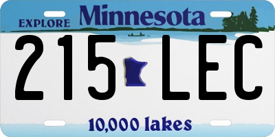 MN license plate 215LEC