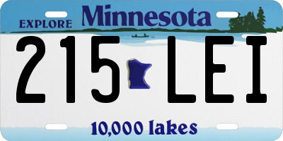 MN license plate 215LEI