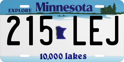 MN license plate 215LEJ