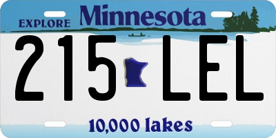 MN license plate 215LEL