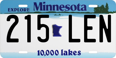 MN license plate 215LEN
