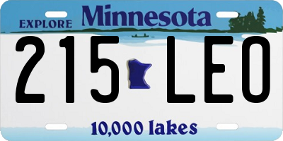MN license plate 215LEO
