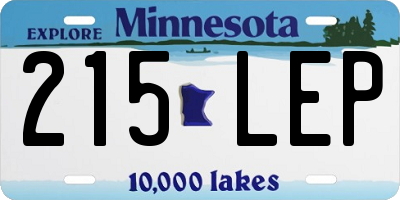 MN license plate 215LEP