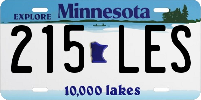 MN license plate 215LES