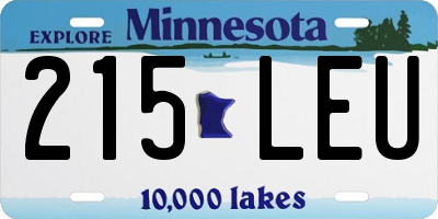 MN license plate 215LEU