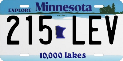 MN license plate 215LEV