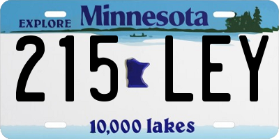 MN license plate 215LEY