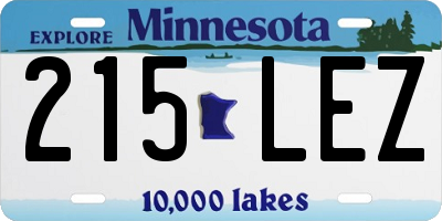 MN license plate 215LEZ