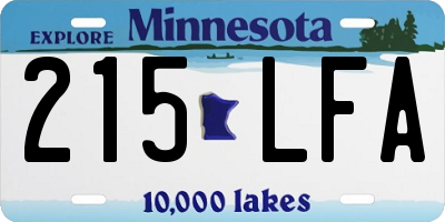 MN license plate 215LFA