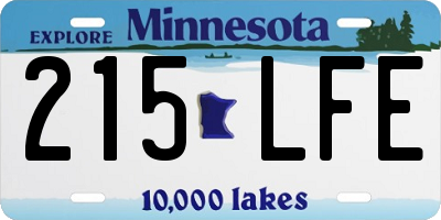 MN license plate 215LFE