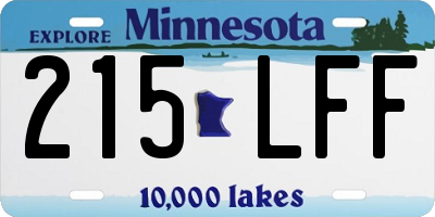 MN license plate 215LFF