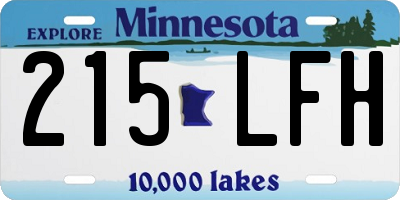 MN license plate 215LFH