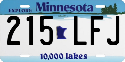 MN license plate 215LFJ