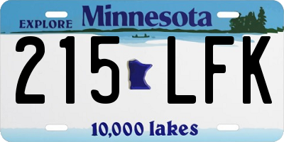 MN license plate 215LFK