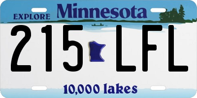 MN license plate 215LFL