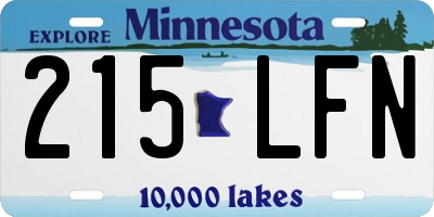 MN license plate 215LFN